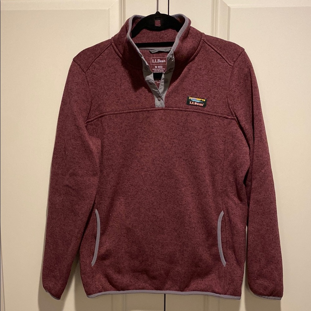 L.L. Bean Maroon Pullover Fleece